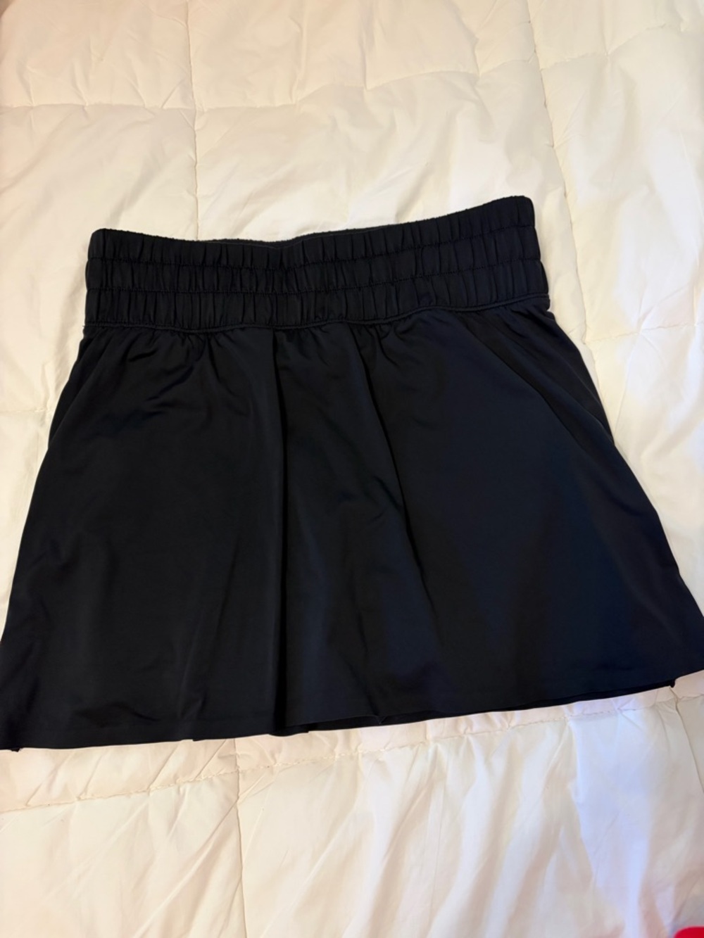 SPANX Black Elastic-Waist Skater Skirt